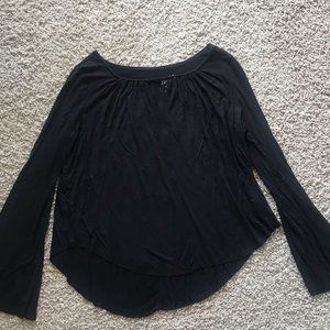 Black "Witch Vibes" Shirt with Bell Sleeves
